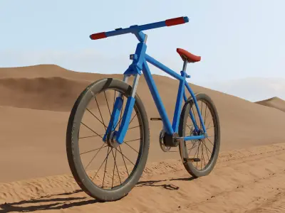 Basic Offroad Travel Bicycle Low Poly Free low-poly 3D model