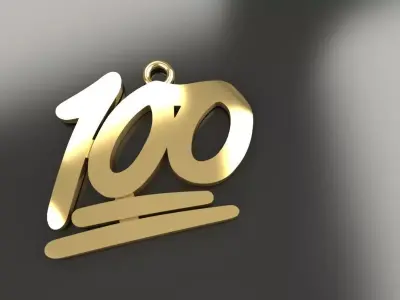 100 Pendant Gold Silver Platinum Luxury Jewelry 3D print model