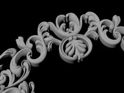 Central decor ornament for furniture 3D model 1070