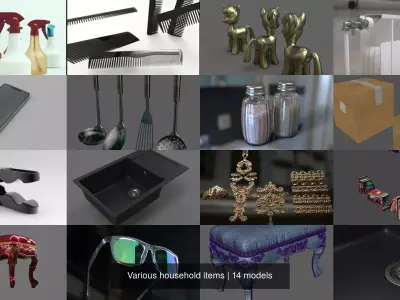Various household items 3D Model Collection