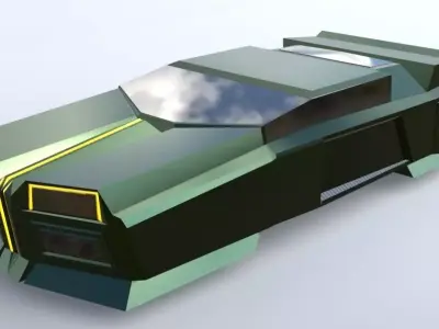 3D model scifi car Low-poly 3D model