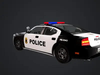 Car Police Low-poly 3D model