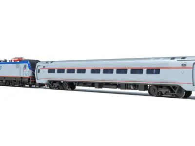 ACS-64 Amtrak Passenger Train 3D model