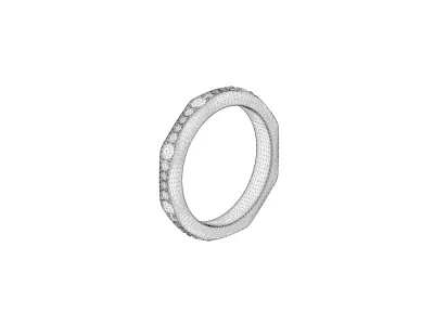 BULGARI - INFINITO - DIAMONDS PAVED - WEDDING RING 3D print model