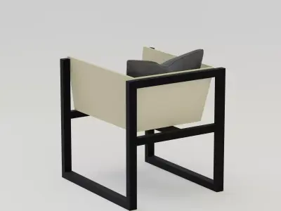 Modern Minimalist Armchair Low-poly 3D model