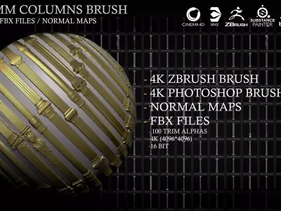 collection of classical coloumns 3D model