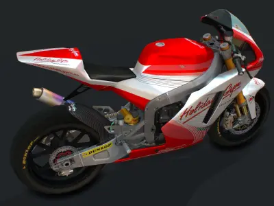 Bike Racing Moriwaki Low-poly 3D model