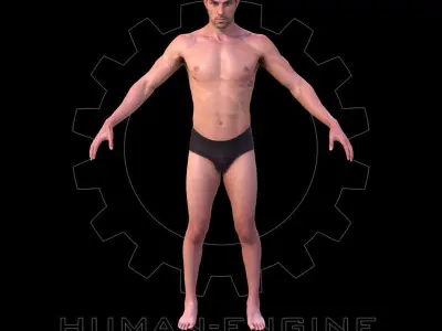 Male Scan - Dan Low Poly A-pose Low-poly 3D model