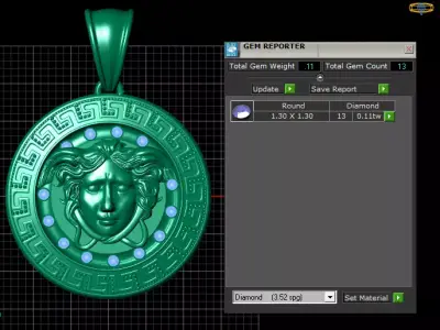 Gold medallion pendant 3D printable model   3D print model