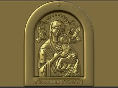 Icon of Saint Mary Mother of God 3D print model