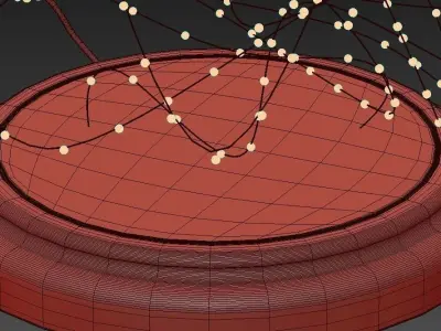 Decorative LED lights Nordic modern wood table lamp bedroom 3D model