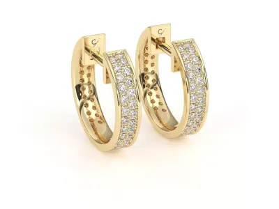Diamond Hoop Earrings 3D print model purchase