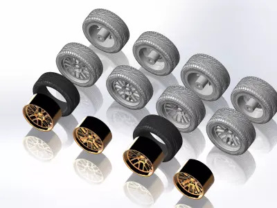 Custom wheels Boze Vortex for your scale model 3D print model