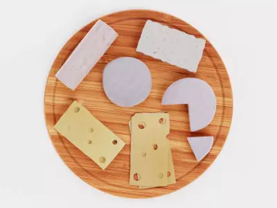 -Cheese Set on Board- 3D model