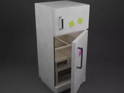 FREE Old Refrigerator Fridge - White Free 3D model
