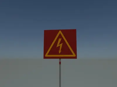 Sign electrical Low-poly 3D model