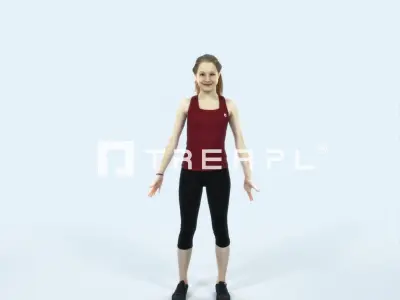 Essence 01J Animated Rigged Sports Teenage Girl Low-poly 3D model