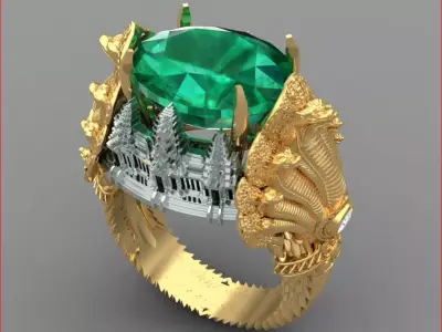 Angkor ring OF Cambodia  Ring Man free Ring Man Free low-poly 3D model