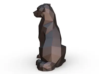Australian Shepherd sitting 3D print model