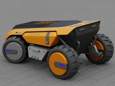 FUTURISTIC TRUCK H-580  RIGGED 3D model
