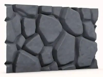 Rugged Granite Wall Modular Asset 3D model