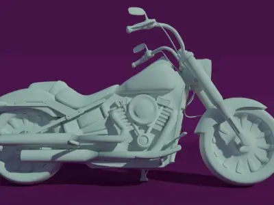 Harley Davidson -  FATBOY107  Low-poly 3D model