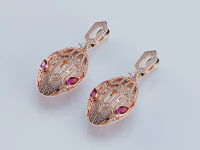 Serpenti Earrings 3D print model