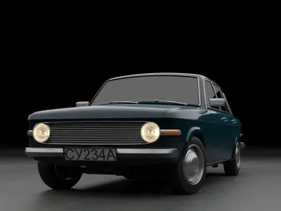 Generic 70s soviet sedan 3D model