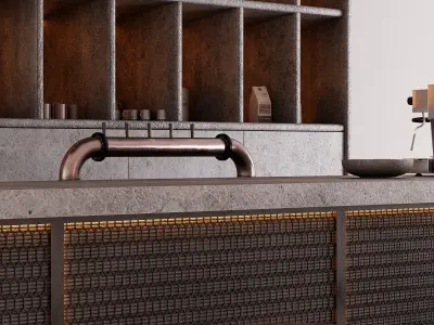 Industrial Bar Counter 3D model