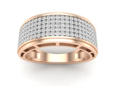 AV 570 Diamond Mens Hip Hop Anniversary Wedding Band 3D print model