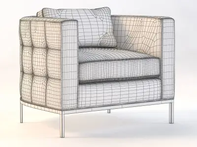 Bolier Domicile Tufted Curved Back Lounge Chair 62047 3D model