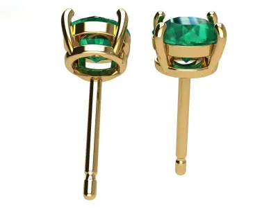 Solitaire Round 5 mm Earring 3D print model