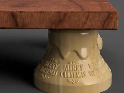 Christmas Bell Monitor Riser STL File for Festive Desk 3D print model