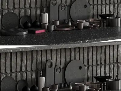 069 Kitchen decor set ACCESSORIES 04 3D model