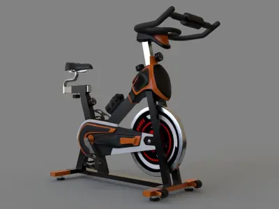 Spinning Bike Gym Low-poly 3D model