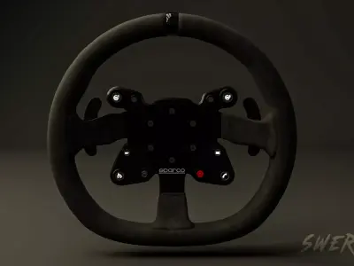 Sparco Racing Steering Wheel 3D model