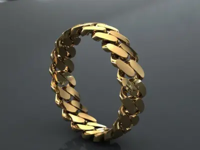 CUBAN RING SIZE 9 USA 3D print model