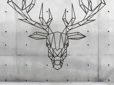 Deer wall decor Low-poly 3D model