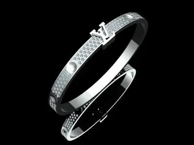 Louis Vuitton Pave Diamonds bangle 3D model