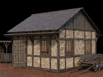 Medieval Village Asset 09 - 4K Textures Game Ready Low-poly 3D model
