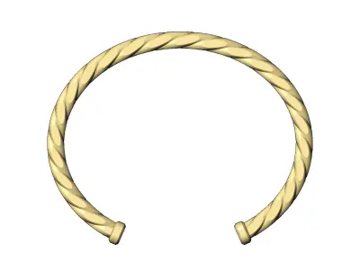 Faceted braided wire cuff bracelet 3D print model
