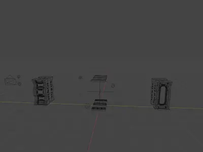 SMALL STEAMPUNK WALLS PACKAGE - ROgueFilmProductions Low-poly 3D model