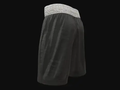 Black boxing shorts Low-poly 3D model