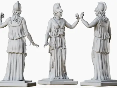 Afina statue of greek goddess 3D print model