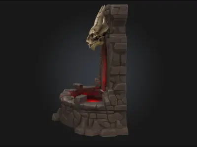 Dragons Red Portal  Gateway Blazing with Ancient Power 3D model