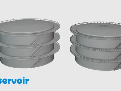 LOW-POLY Factories pack Low-poly 3D model