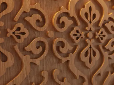 Decorative Wooden Wall Model 11 Low-poly 3D model
