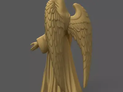 Elegant Angel Figurine STL for Christmas Nativity Scene 3D print model