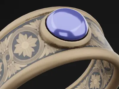 Blue Diamond Ring Free low-poly 3D model