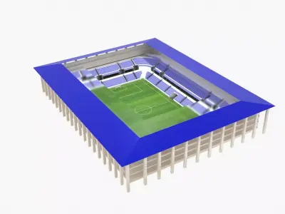 Soccer Stadium Low-poly 3D model 19